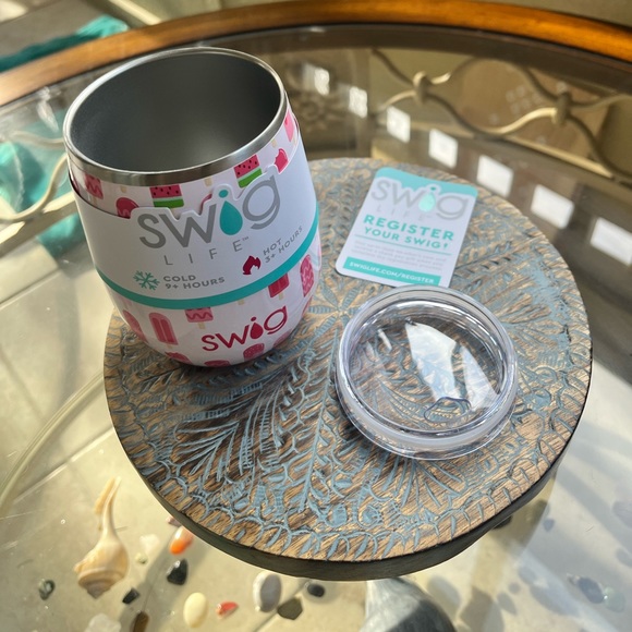 🍉SWIG🍉- Watermelon Popsicle Stemless Wine Tumbler 14oz - Picture 5 of 8